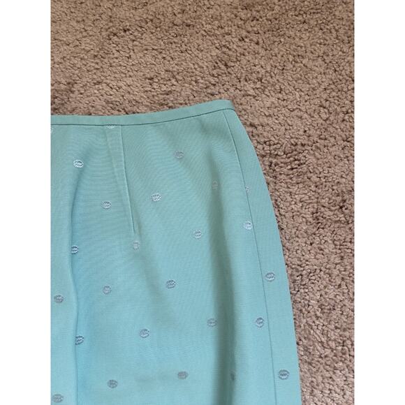 Carlisle Mint Green Embroidered Dot Scallop Hem Vintage Capri Pants, Women's 4 - Picture 7 of 9